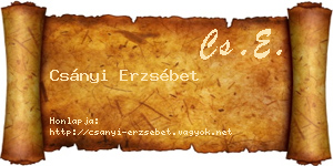 Csányi Erzsébet névjegykártya