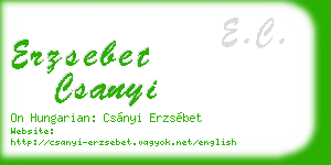 erzsebet csanyi business card