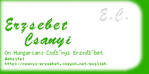 erzsebet csanyi business card